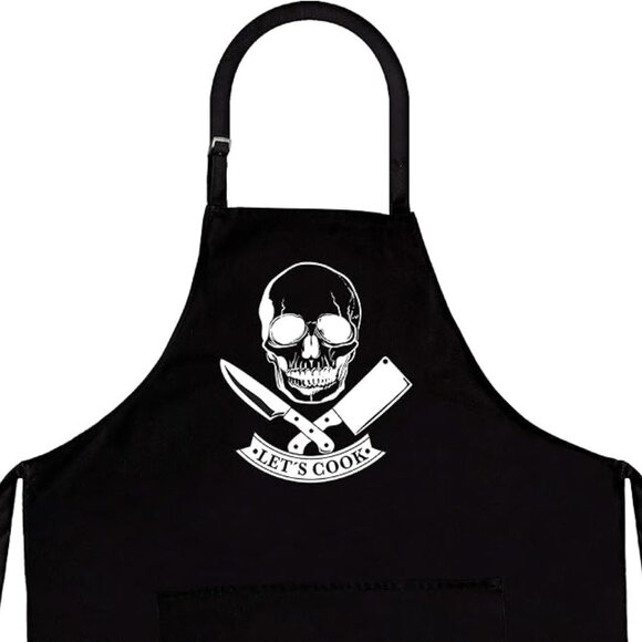 Skull and Crossbones Grilling Apron and Napkin Set - Picture 3 of 6